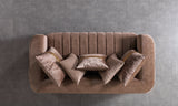 Carlina Coffee/Gold Velvet Sofa & Loveseat