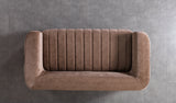 Carlina Coffee/Gold Velvet Sofa & Loveseat