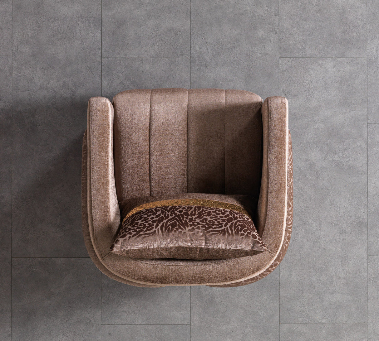 Carlina Coffee/Gold Velvet Sofa & Loveseat
