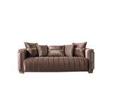 Carlina Coffee/Gold Velvet Sofa & Loveseat
