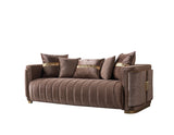 Carlina Coffee/Gold Velvet Sofa