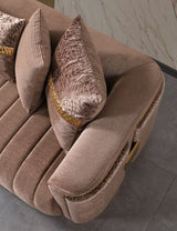 Carlina Coffee/Gold Velvet Sofa