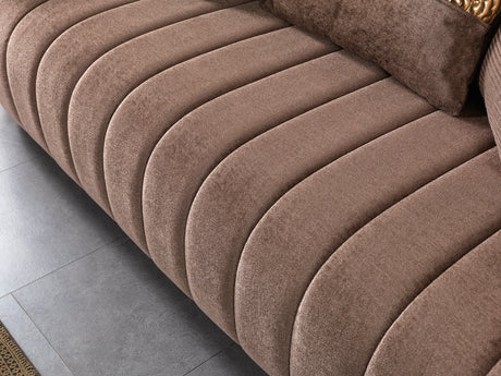 Carlina Coffee/Gold Velvet Sofa & Loveseat from Nova Furniture - Luna Furniture