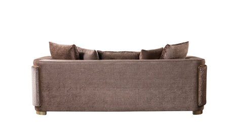 Carlina Coffee/Gold Velvet Sofa & Loveseat from Nova Furniture - Luna Furniture