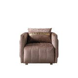 Carlina Coffee/Gold Velvet Sofa & Loveseat