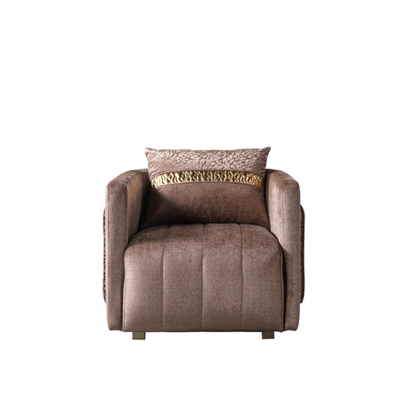 Carlina Coffee/Gold Velvet Sofa & Loveseat from Nova Furniture - Luna Furniture