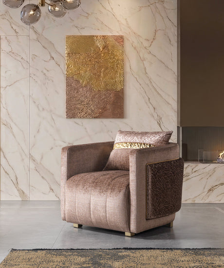 Carlina Coffee/Gold Velvet Chair from Nova Furniture - Luna Furniture
