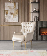 Florence Ivory loveseat, lifted seat revealing storage compartment, ivory velvet and gold trim