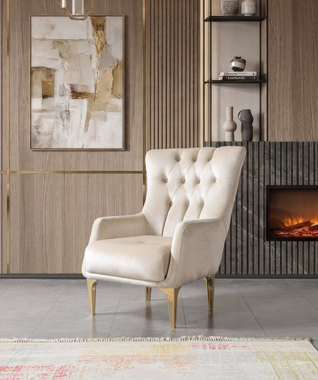 Florence Ivory loveseat, lifted seat revealing storage compartment, ivory velvet and gold trim