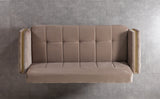 Florence Coffee Velvet Convertible Sofa, top view with cushions removed