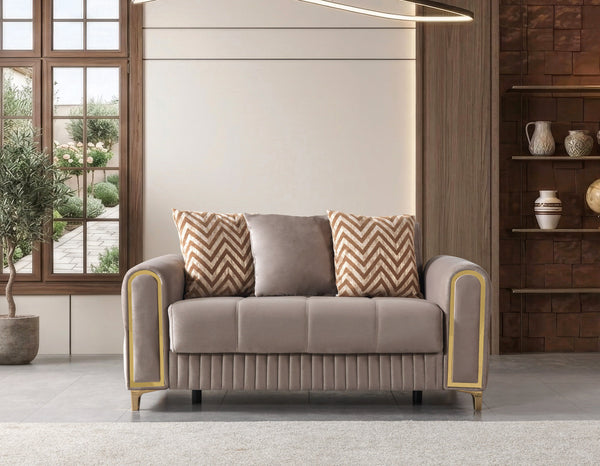 Sandra Coffee Velvet Loveseat