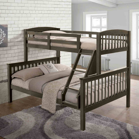 Brookings Gray Twin/Full Bunk Bed from Furniture of America - Luna Furniture