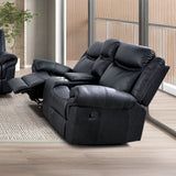Agata Black Glider Recliner Loveseat from Furniture of America - Luna Furniture