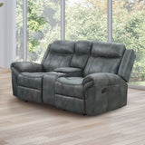 Agata Dark Gray Glider Recliner Loveseat from Furniture of America - Luna Furniture
