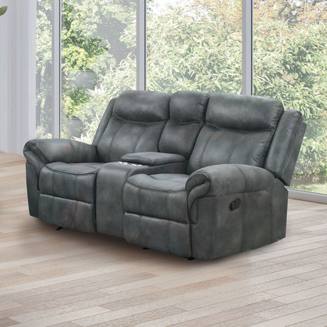 Agata Dark Gray Glider Recliner Loveseat from Furniture of America - Luna Furniture