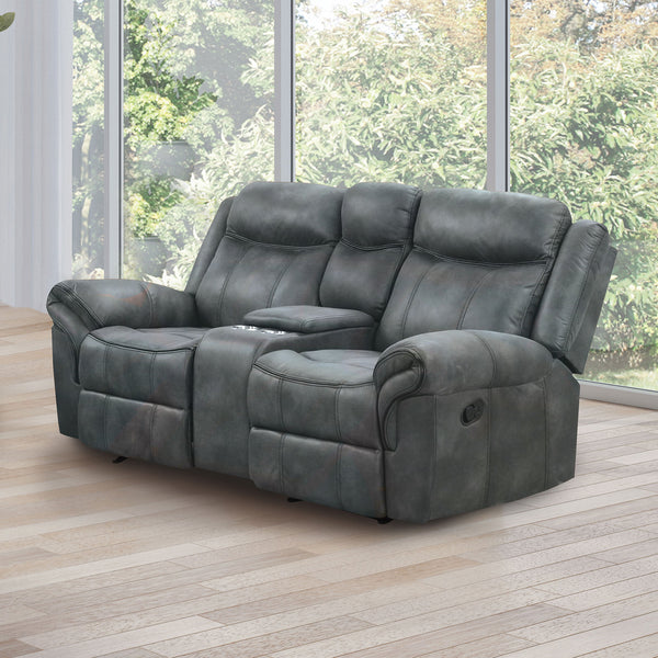 Agata Dark Gray Glider Recliner Loveseat