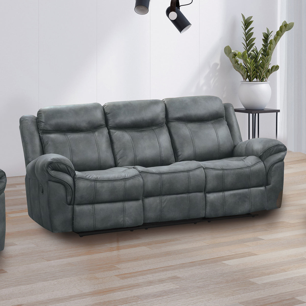 Agata Dark Gray Manual Sofa from Furniture of America - Luna Furniture