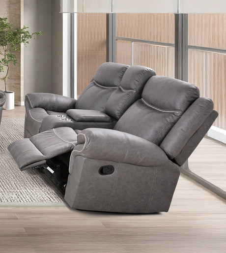 Agata Warm Gray Glider Recliner Loveseat from Furniture of America - Luna Furniture