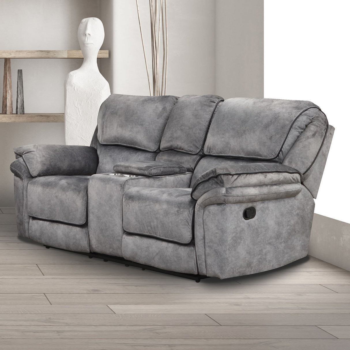 Themis Gray Manual Loveseat from Furniture of America - Luna Furniture