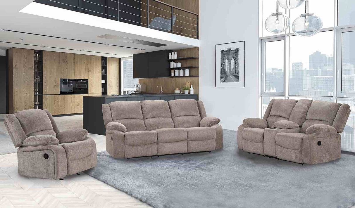 Cosimo Mocha Manual Loveseat from Furniture of America - Luna Furniture