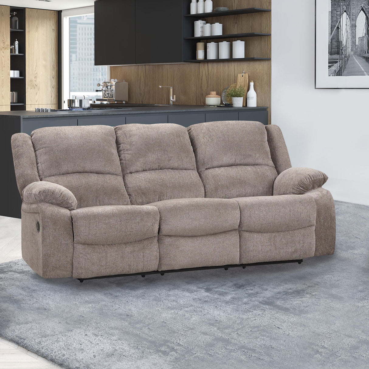 Cosimo Mocha Transitional Reclining Living Room Set from Furniture of America - Luna Furniture