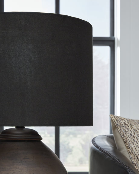 Naareman 2-Piece Table Lamp Set in Metallic Black from Ashley - Luna Furniture