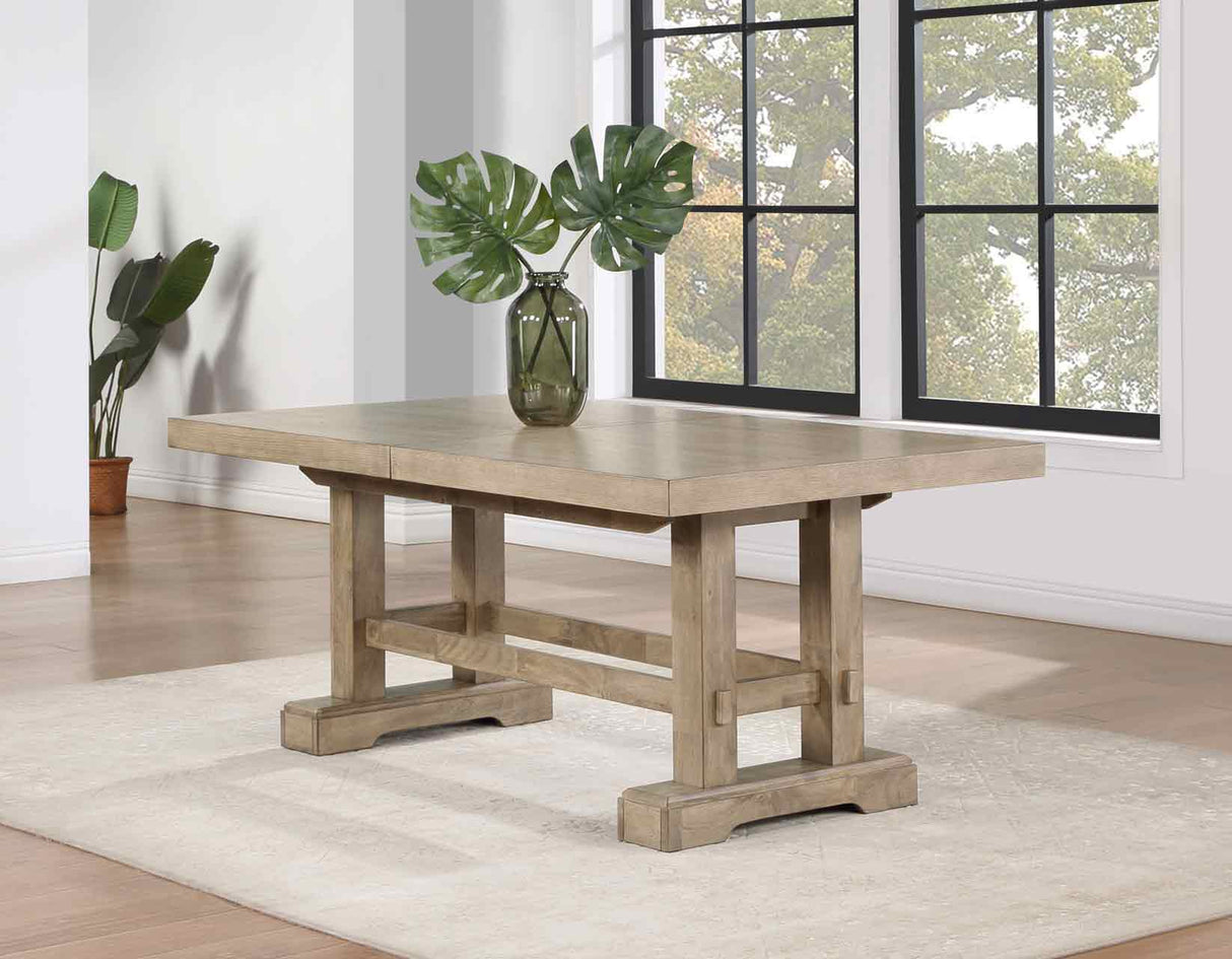 Napa 108-inch Dining Table with 2/18-inch Leaves, Sand from Steve Silver - Luna Furniture