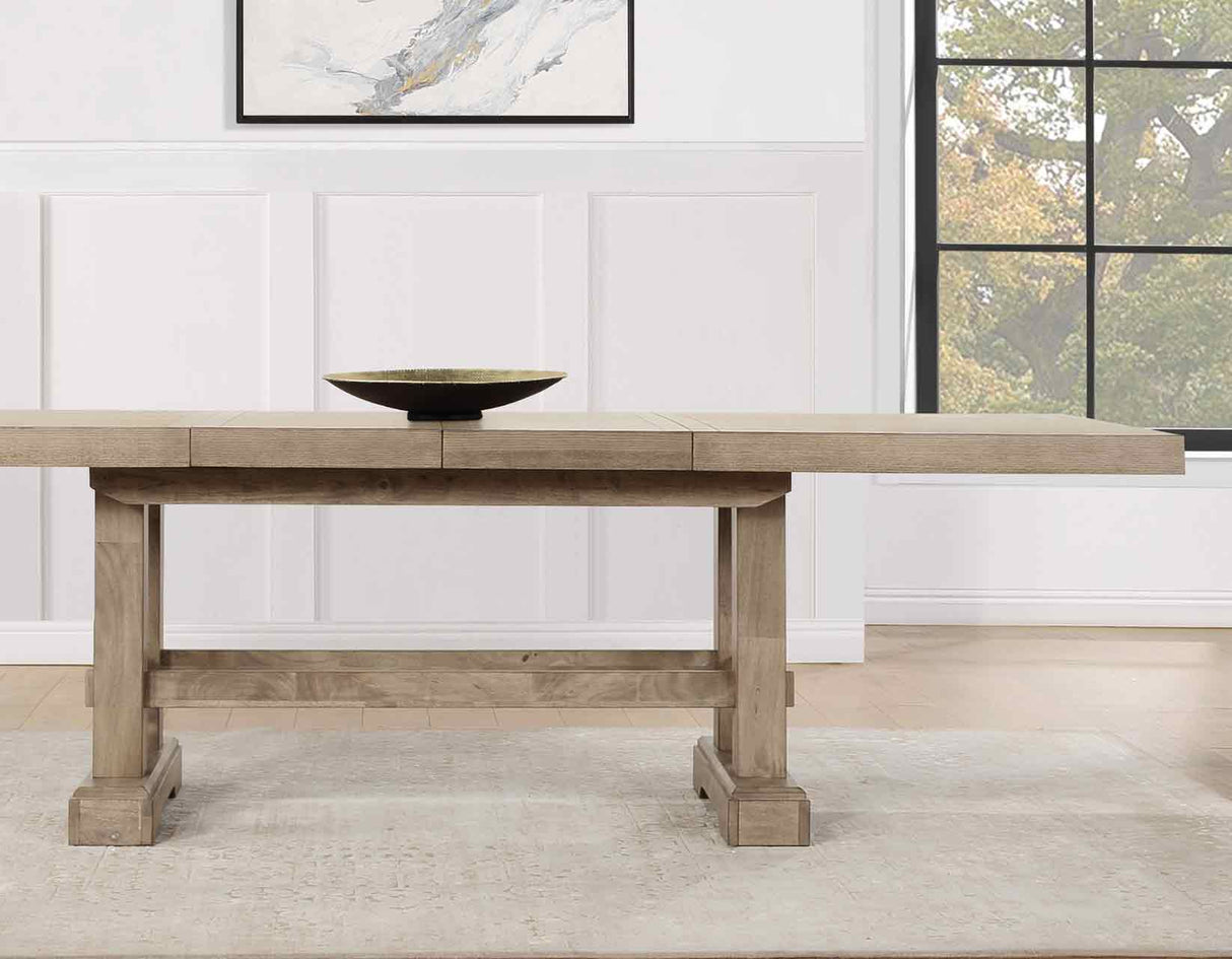 Napa 108-inch Dining Table with 2/18-inch Leaves, Sand from Steve Silver - Luna Furniture