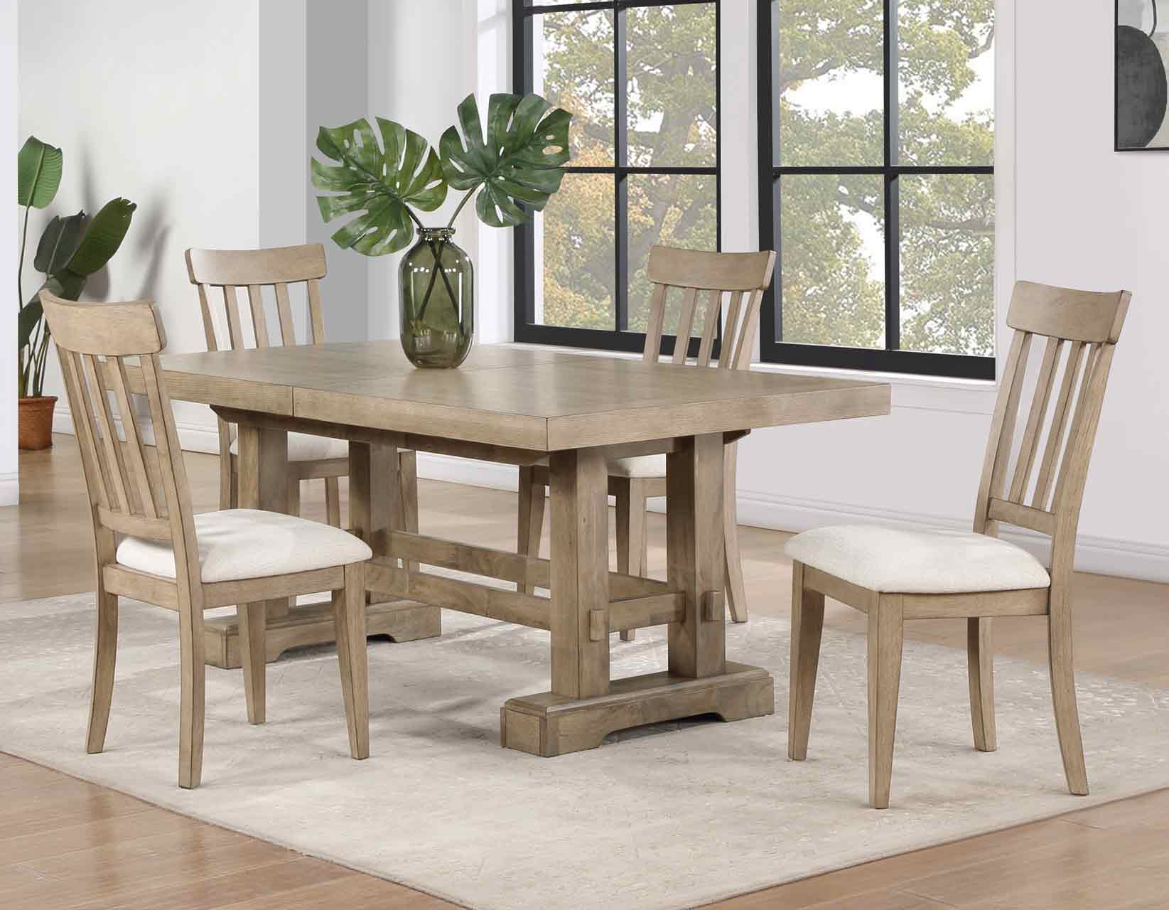 Napa 5-Piece 72-108-inch Dining Set, Sand(Table & 4 Side Chairs
