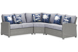Naples Beach Light Gray 3-Piece Outdoor Sectional from Ashley - Luna Furniture