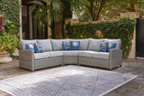 Naples Beach Light Gray 3-Piece Outdoor Sectional from Ashley - Luna Furniture