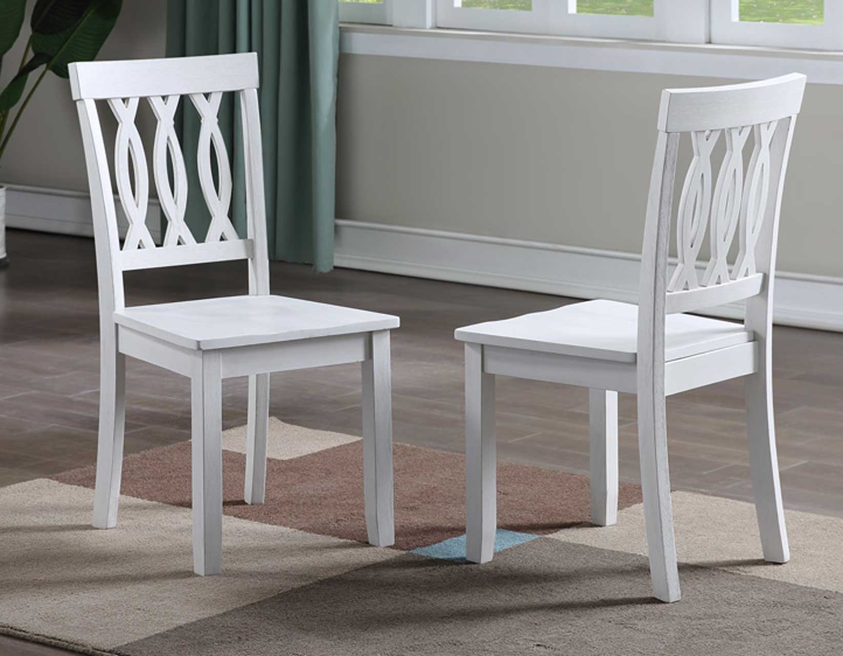Naples Side Chair, White, Set of 2 – Luna Furniture