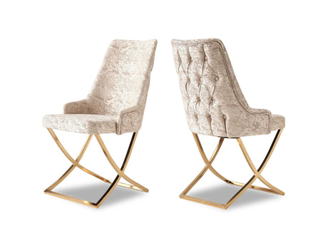 Napoli Dining Chair, Gold X Leg from Furnia - Luna Furniture