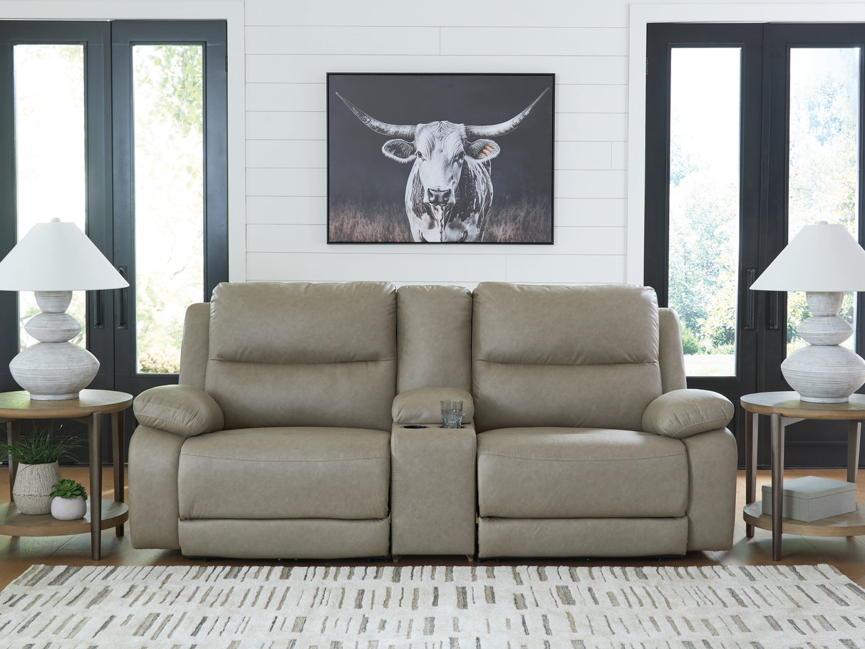 Narwhal Place Pebble 3-Piece Power Reclining Loveseat with Console from Ashley Furniture - Luna Furniture