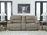 Narwhal Place Pebble 3-Piece Power Reclining Loveseat with Console from Ashley Furniture - Luna Furniture