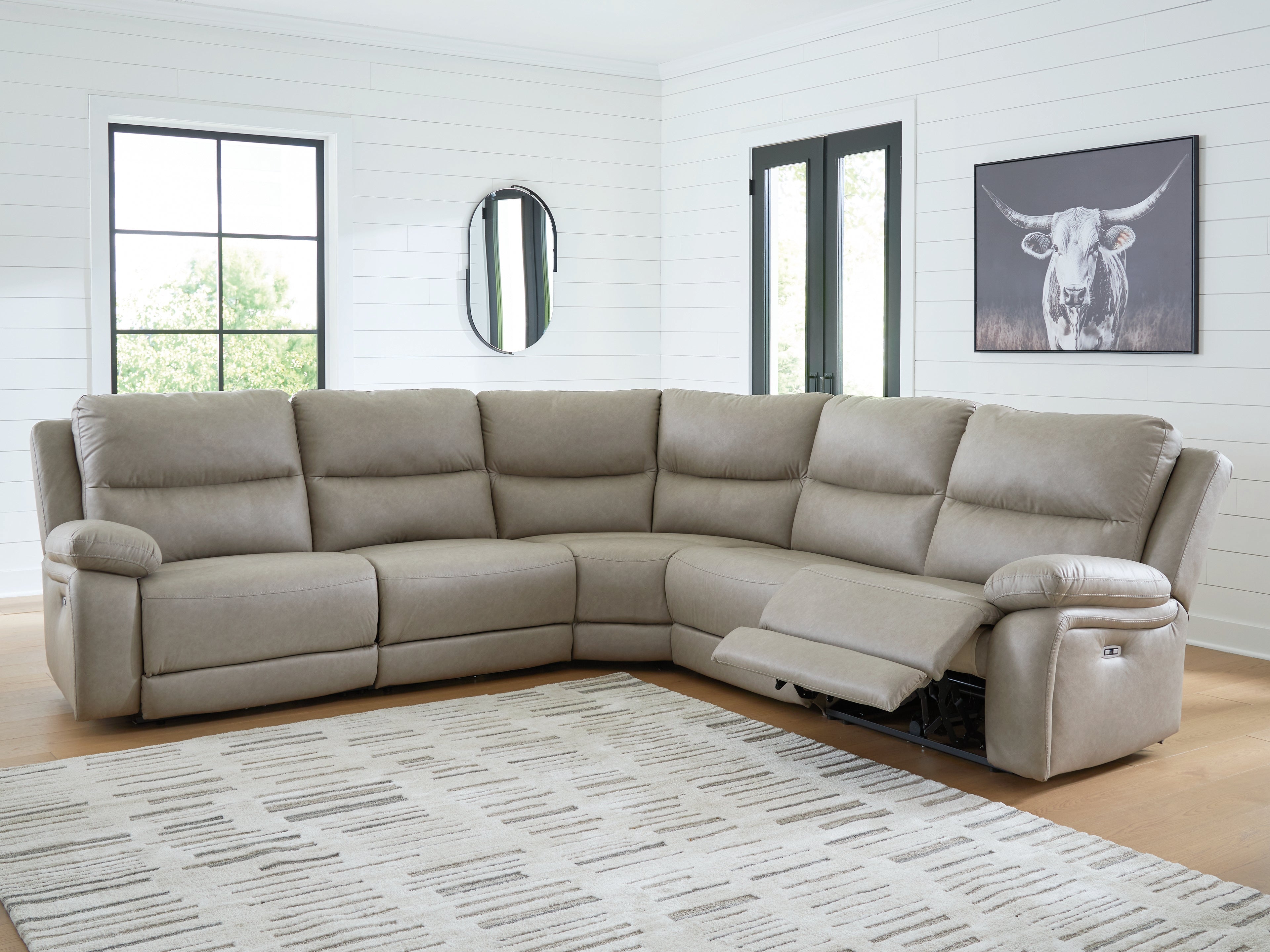 Ashley Narwhal Place Pebble 5-Piece Power Reclining Sectional