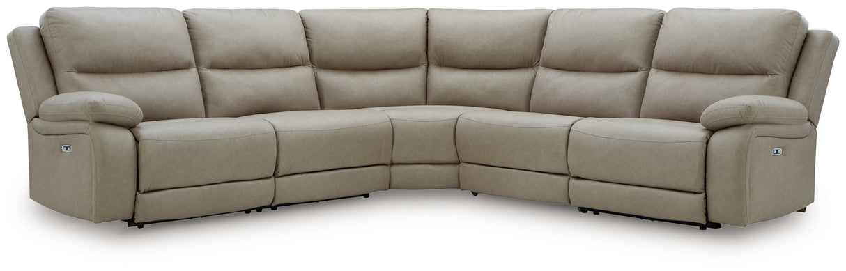 Narwhal Place Pebble 5-Piece Power Reclining Sectional from Ashley Furniture - Luna Furniture