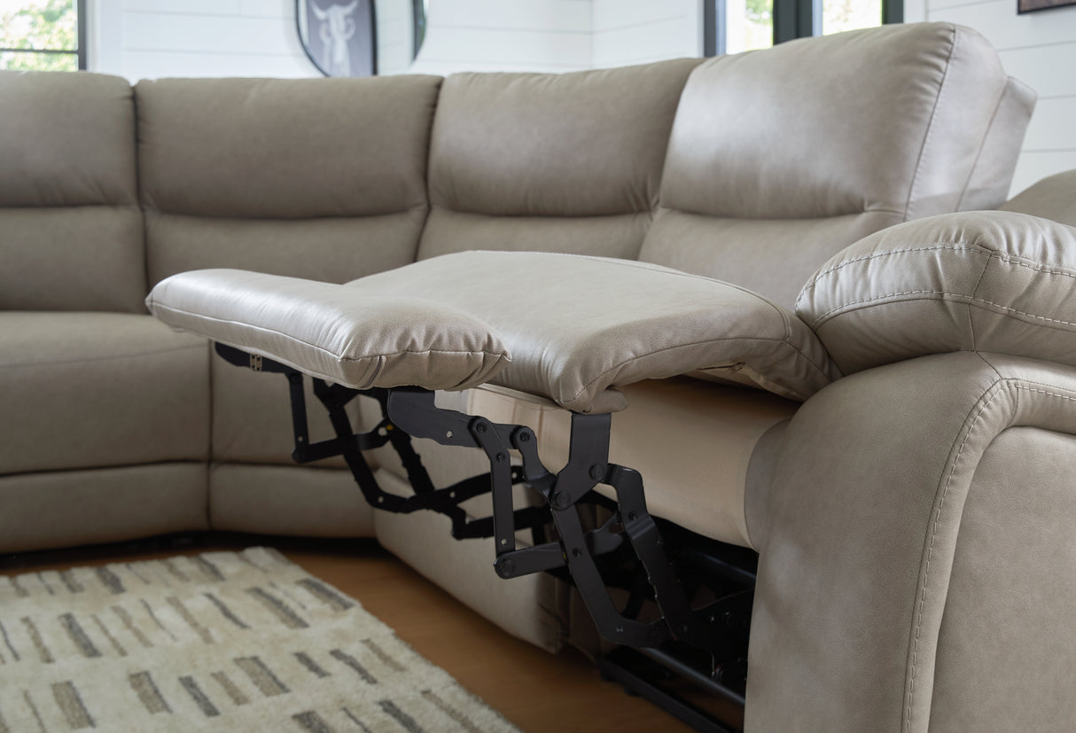 Narwhal Place Pebble 6-Piece Reclining Sectional with Storage Console from Ashley Furniture - Luna Furniture
