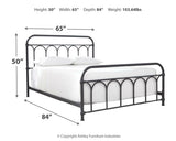 Nashburg Queen Metal Bed with Mattress in Black from Ashley Furniture - Luna Furniture