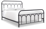 Nashburg Queen Metal Bed with Mattress in Black from Ashley Furniture - Luna Furniture