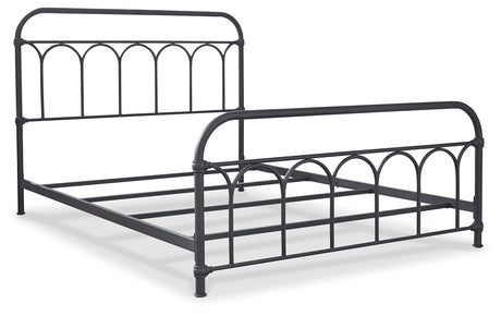 Nashburg Queen Metal Bed with Mattress in Black from Ashley - Luna Furniture