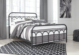Nashburg Queen Metal Bed with Mattress in Black from Ashley Furniture - Luna Furniture