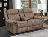 Nashville Cocoa Manual Glider Recliner Console Loveseat from Steve Silver - Luna Furniture