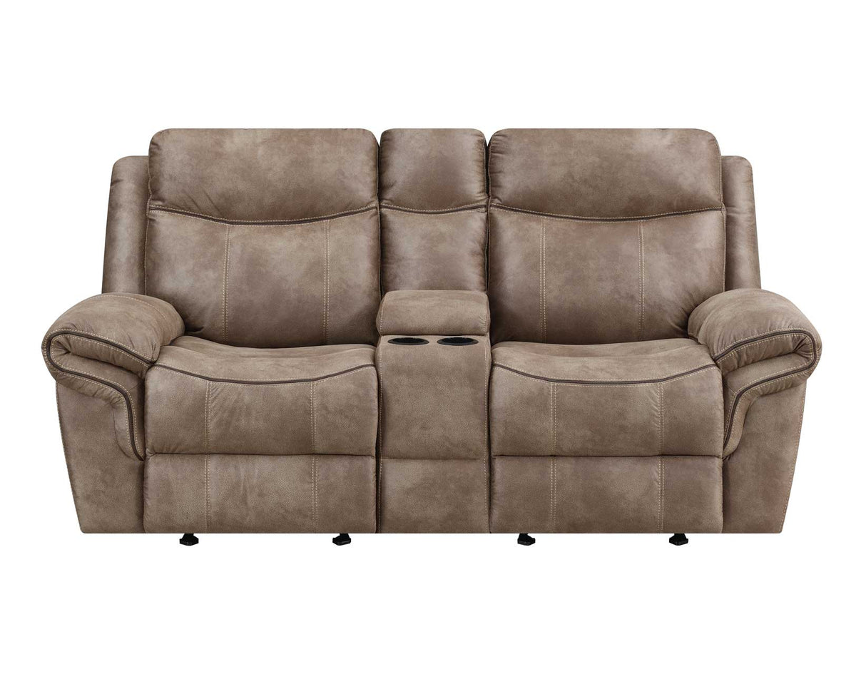 Nashville Cocoa Manual Glider Recliner Console Loveseat from Steve Silver - Luna Furniture