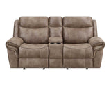 Nashville Cocoa Manual Glider Recliner Console Loveseat from Steve Silver - Luna Furniture