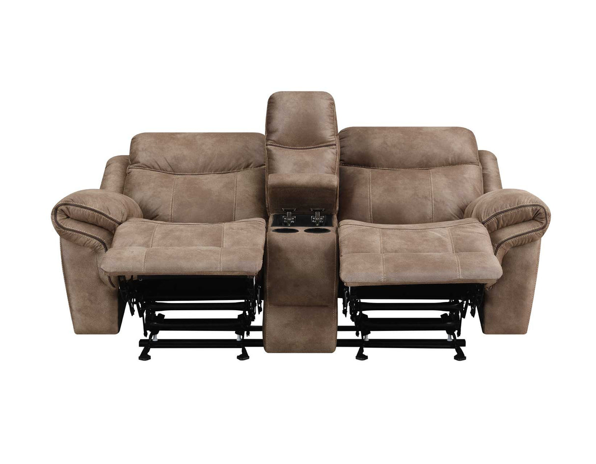 Nashville Cocoa Manual Glider Recliner Console Loveseat from Steve Silver - Luna Furniture