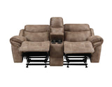 Nashville Cocoa Manual Glider Recliner Console Loveseat from Steve Silver - Luna Furniture