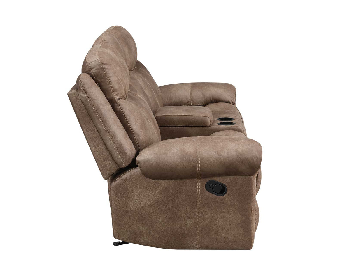 Nashville Cocoa Manual Glider Recliner Console Loveseat from Steve Silver - Luna Furniture