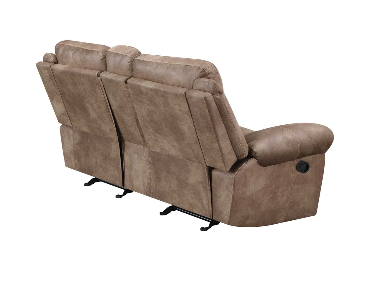 Nashville Cocoa Manual Glider Recliner Console Loveseat from Steve Silver - Luna Furniture