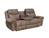 Nashville Cocoa Reclining Sofa with Drop-Down Console from Steve Silver - Luna Furniture